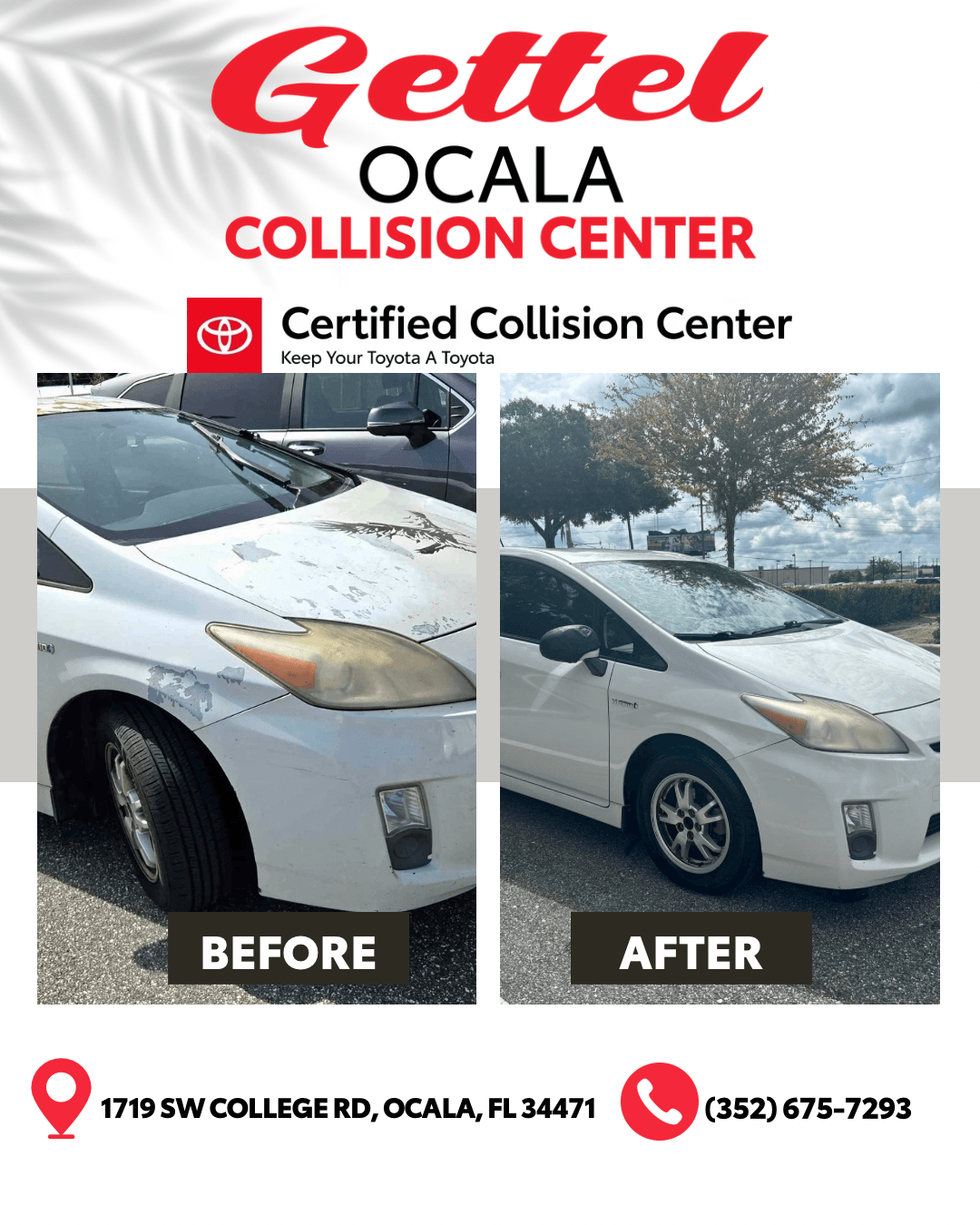 Before and After Collision Repair Example 1