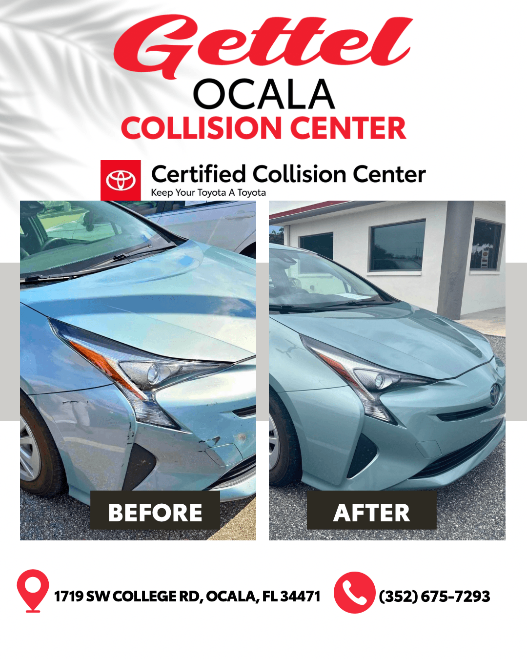 Before and After Collision Repair Example 2